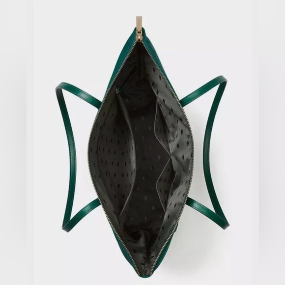 NWT Kate Spade Kitt The Little Better Nylon Large Top Zip Tote in Deep Jade - Picture 5 of 8